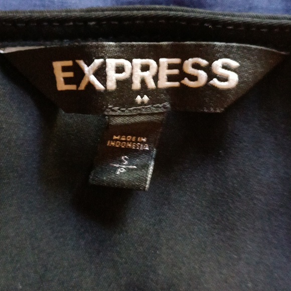 Express Black Short Sleeve V-Neck Shirt Sm Women | Color: Black | blouse - Picture 3 of 3